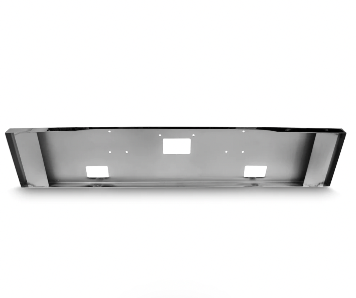 20” Chrome Bumper (Peterbilt 378 & 379) Box End, W/ Tow & Fog Light Holes