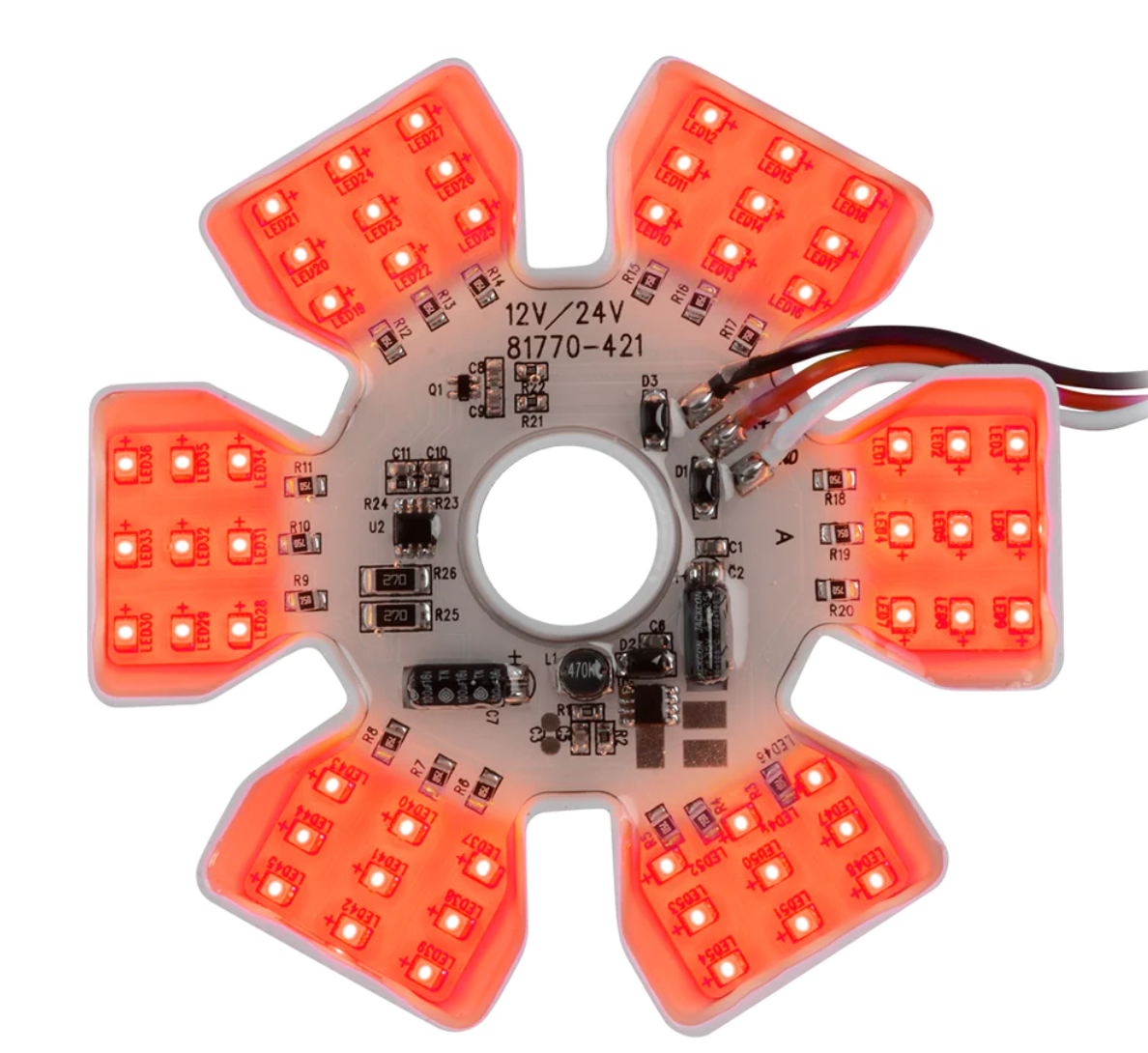 Ultra Thin Hex Air Cleaner Led Light Red 3 Wires