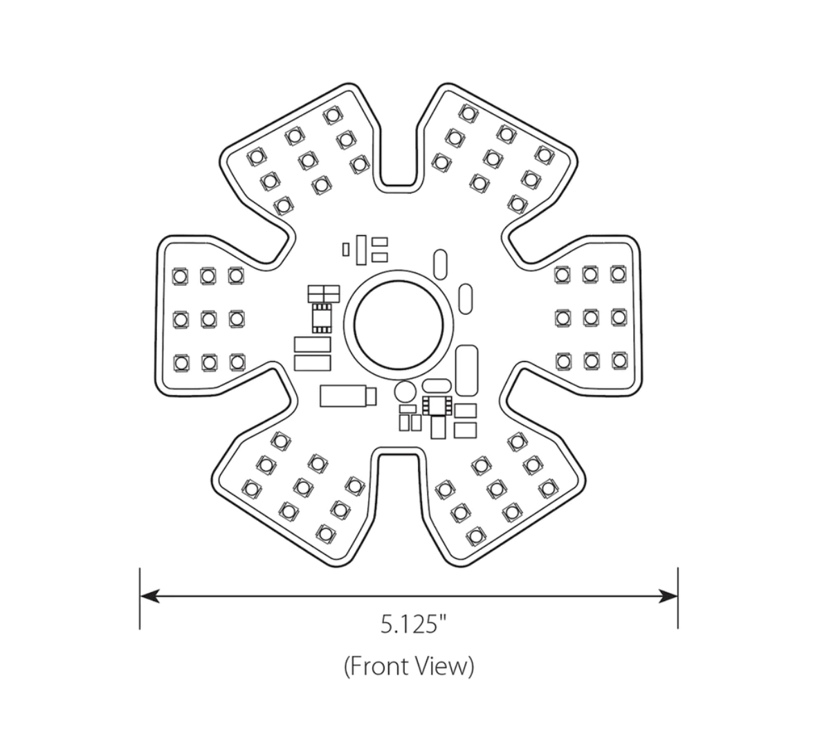 Ultra Thin Hex Air Cleaner Led Light Red 3 Wires