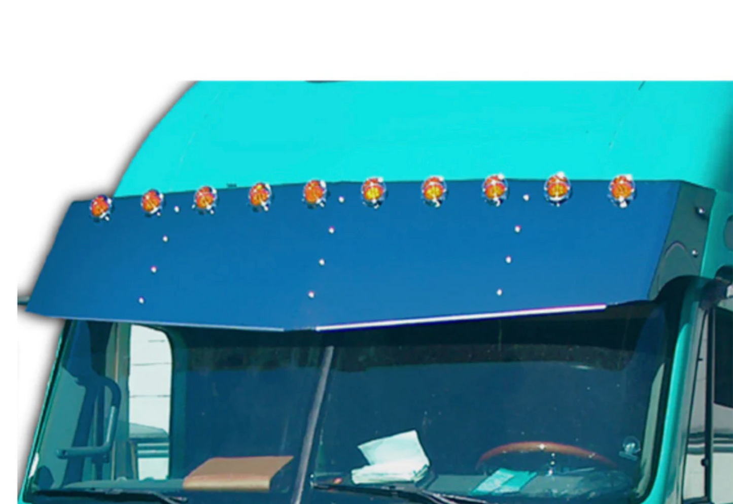2 Hole Side Mount - 18” -20” Freightliner Century 03” Older Visor Style ( V ) Drop w/10-2" Light Holes