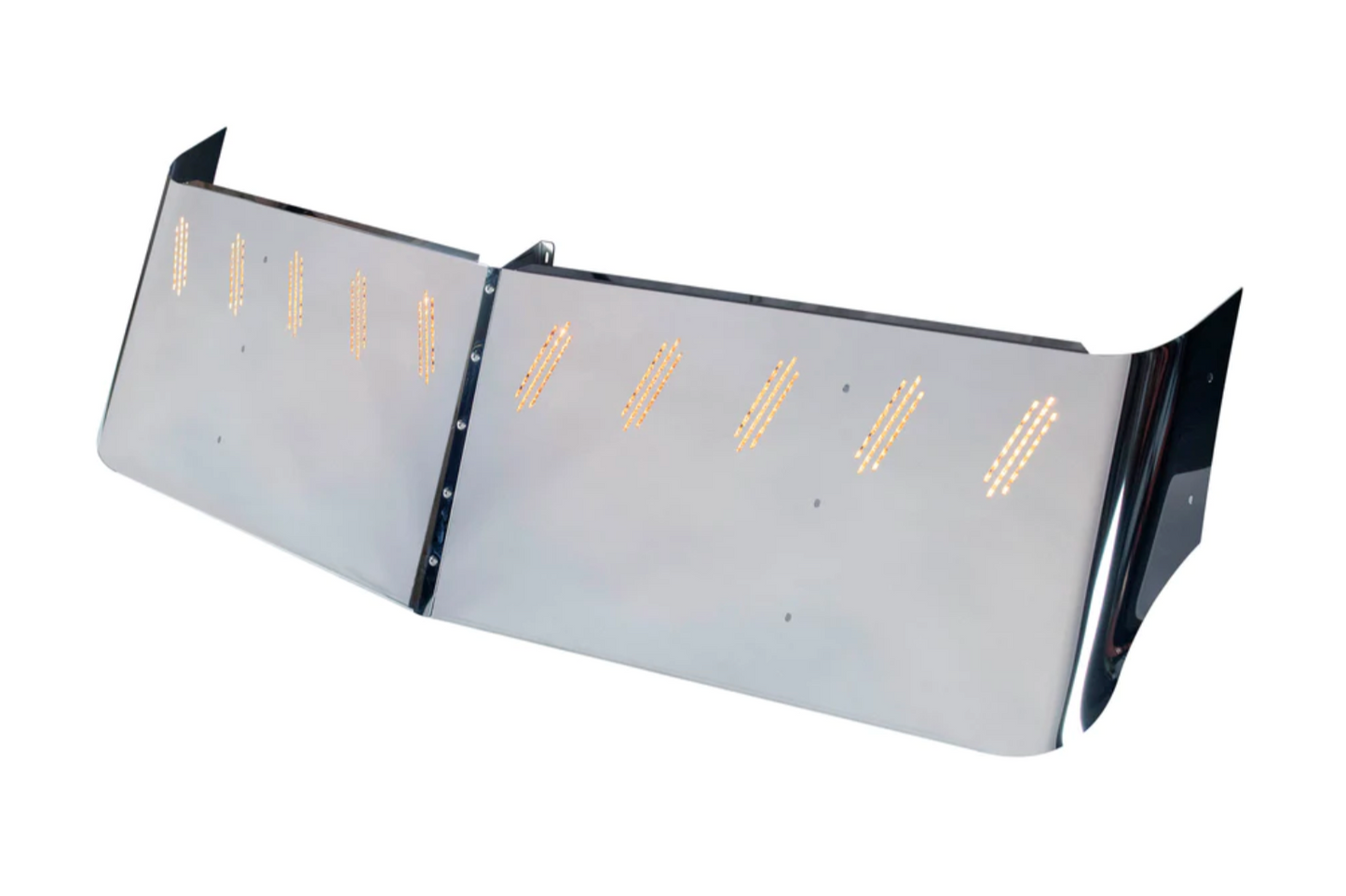 2 Hole Side Mount - 20” Visor Straight Style 10 Hidden Light Hole, Fits Freightliner Century/Columbia/Coronado S.S.304