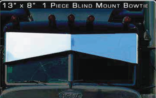 13" x 8" Blind Mount 1 Piece Bowtie Visor - 3 Hole Side Mount