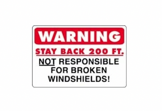 Warning Stay Back Sticker
