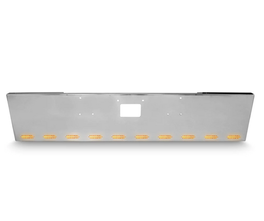 20” Chrome Bumper (Peterbilt 378, 379 Series) W/ Box End, Tow & 10 Hidden Lights