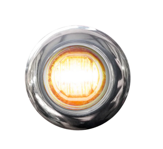 3/4” Round LED w/ Grommet and Chrome Bezel Cover